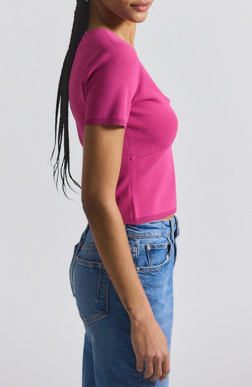 Derek Lam 10 Crosby Belle Short Sleeve Twist Front Sweater In Pink