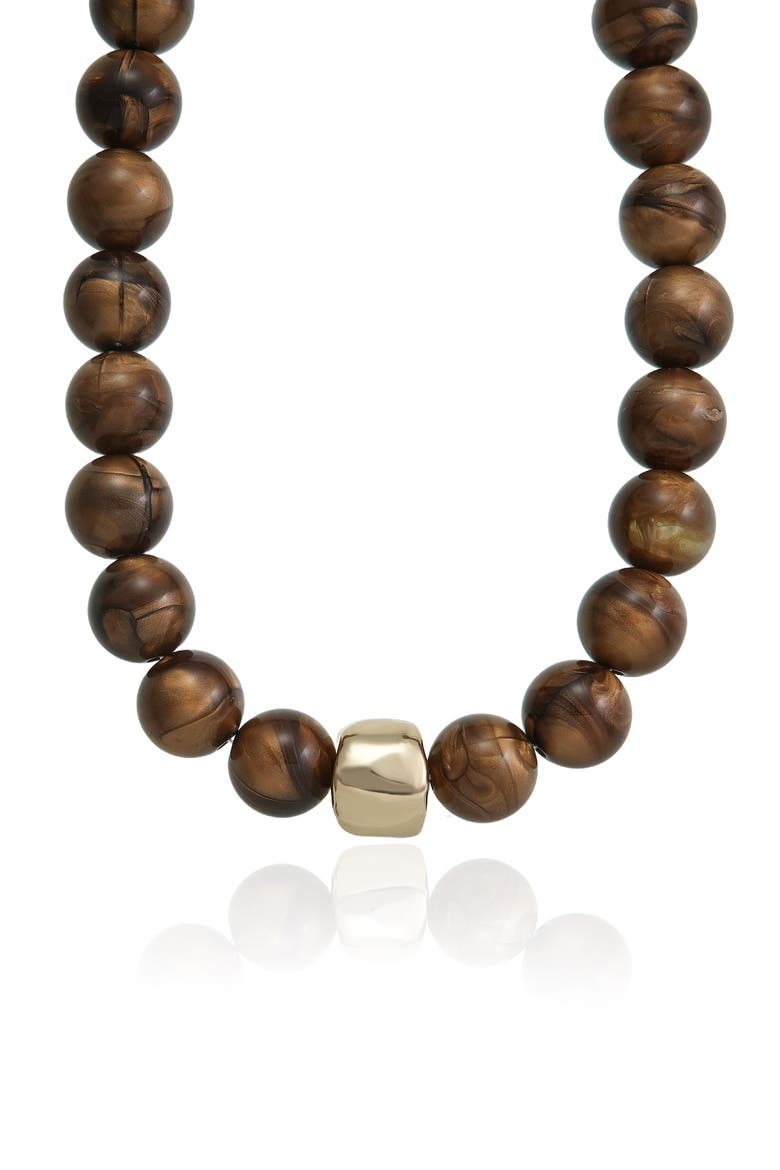 Chunky Reconstituted Stone Bead Necklace, Main, color, TIGERS EYE