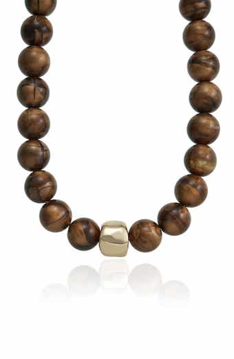 Chunky Reconstituted Stone Bead Necklace