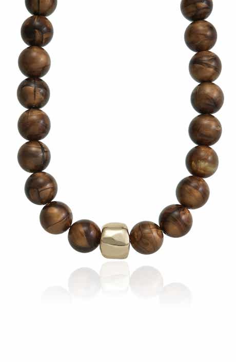 Chunky Reconstituted Stone Bead Necklace
