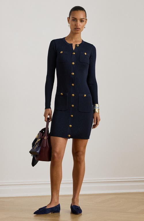 Ralph Lauren Women's Rib-knit Sweater Dress In Blue