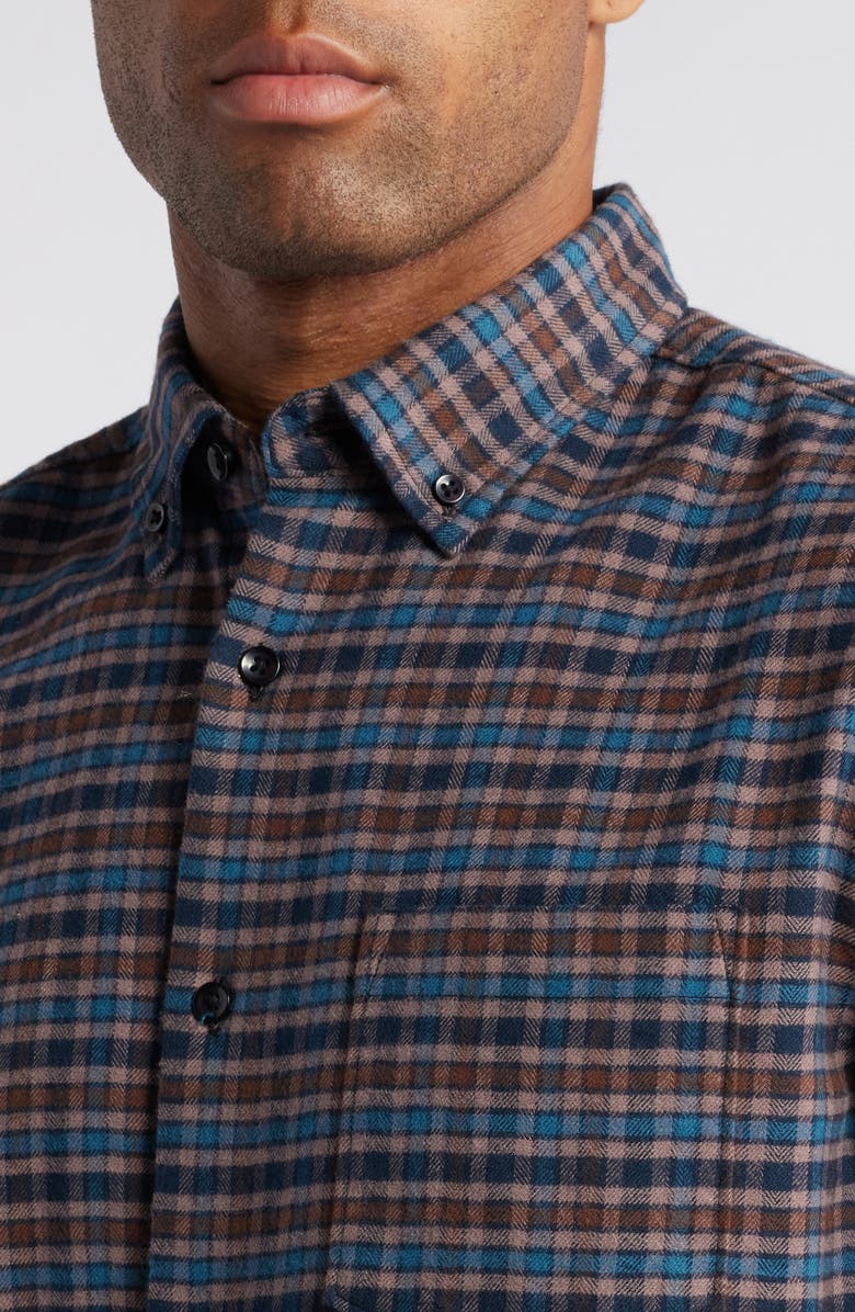 Nordstrom Trim Fit Plaid Flannel Button-Down Shirt, Alternate, color, 
