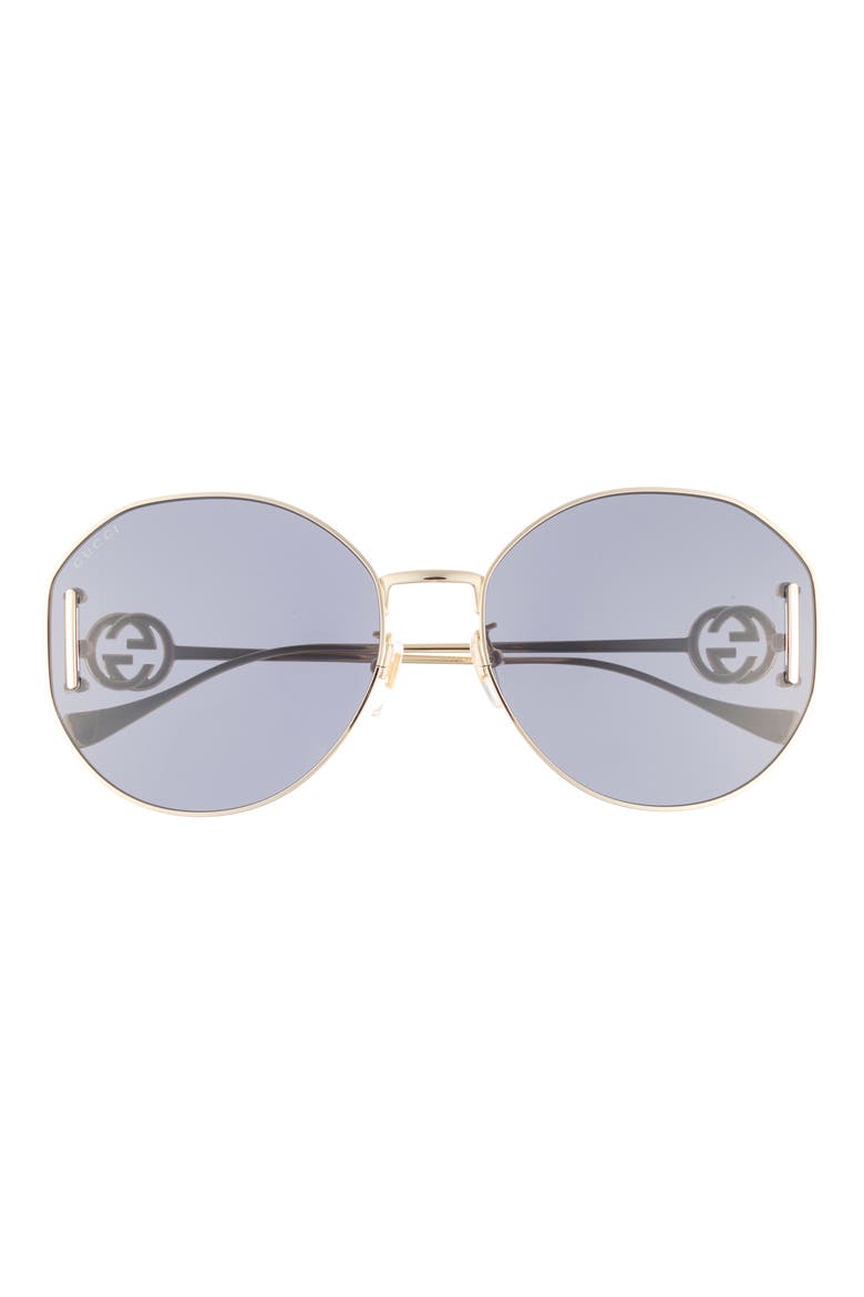 Novelty 63mm Round Sunglasses, Main, color, GOLD GOLD GREY