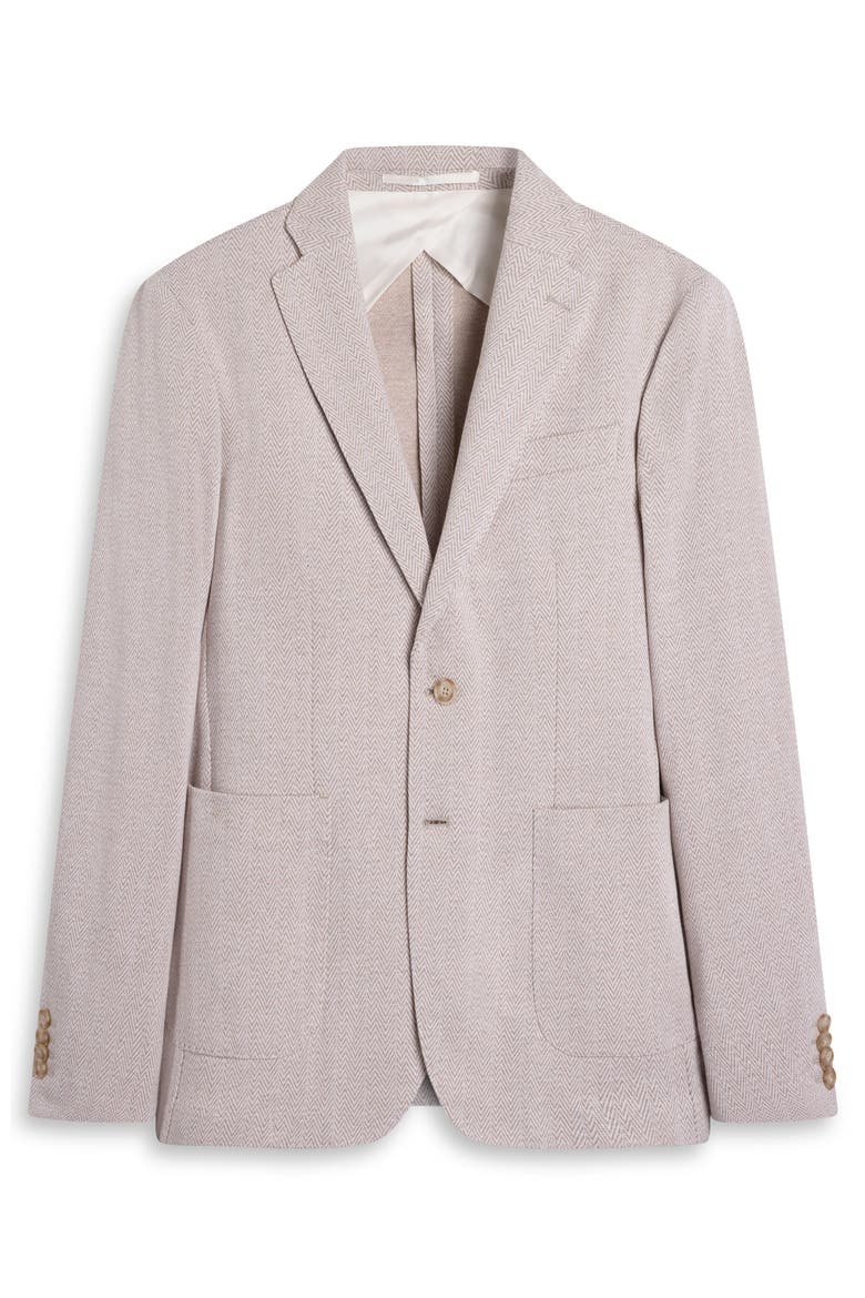 Tan Herringbone Knit Cotton Blend Sport Coat, Alternate, color, SAND