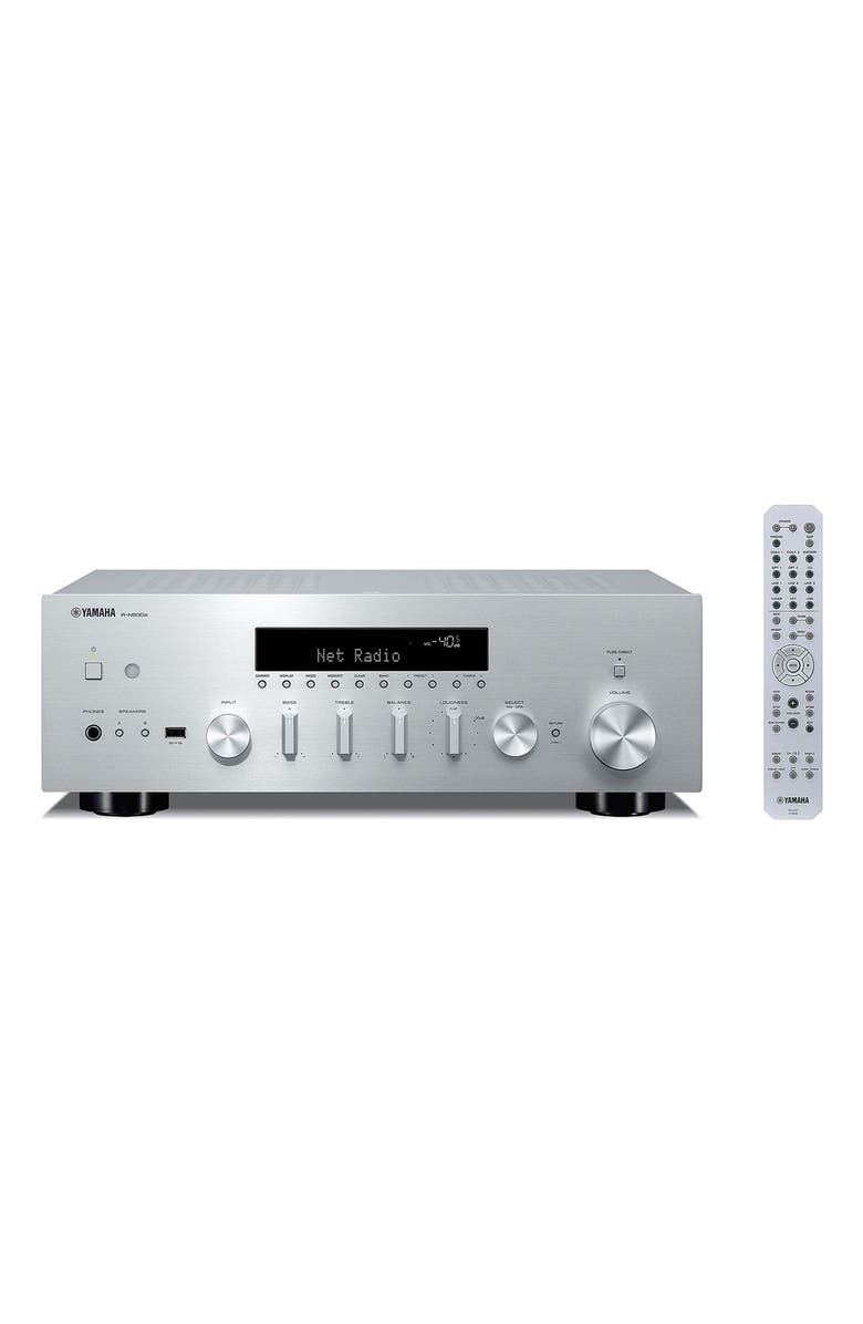 Yamaha R-N600A Stereo Network Receiver with Wi-Fi, Bluetooth, and MusicCast, Main, color, Silver