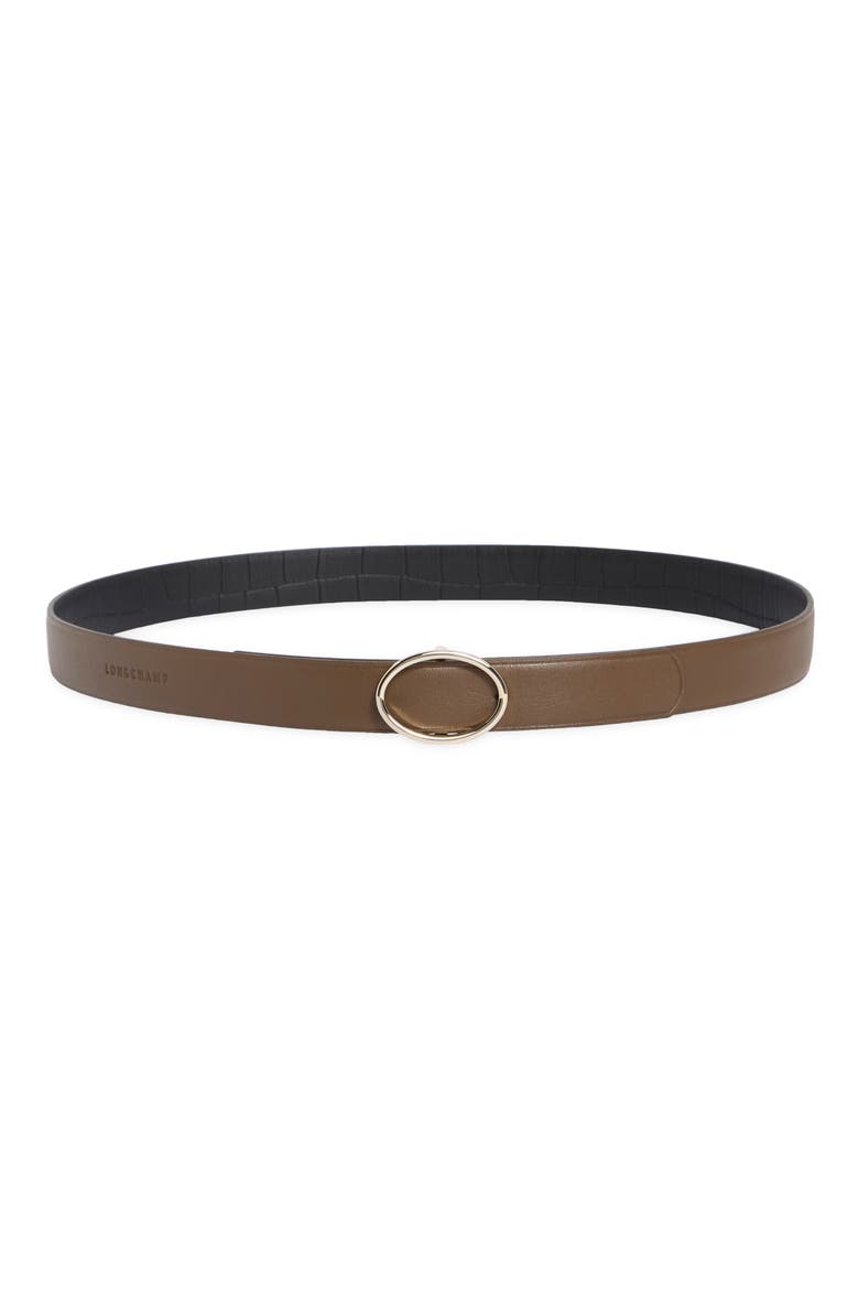 Reversible Leather Belt, Main, color, KHAKI