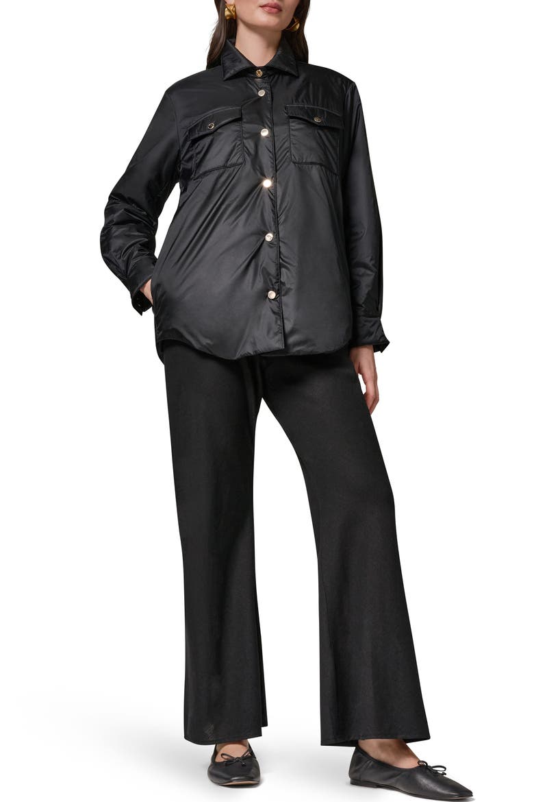 Snap Front Shirt Jacket, Alternate, color, BLACK