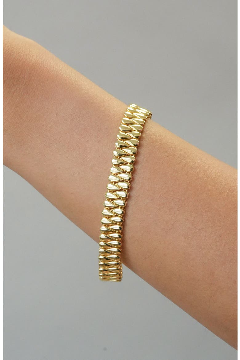 Pointed Link Bracelet, Alternate, color, GOLD
