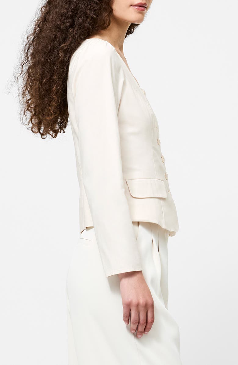 French Connection Inga 2-Pocket Button-Up Shirt, Alternate, color, Porcelain Cream