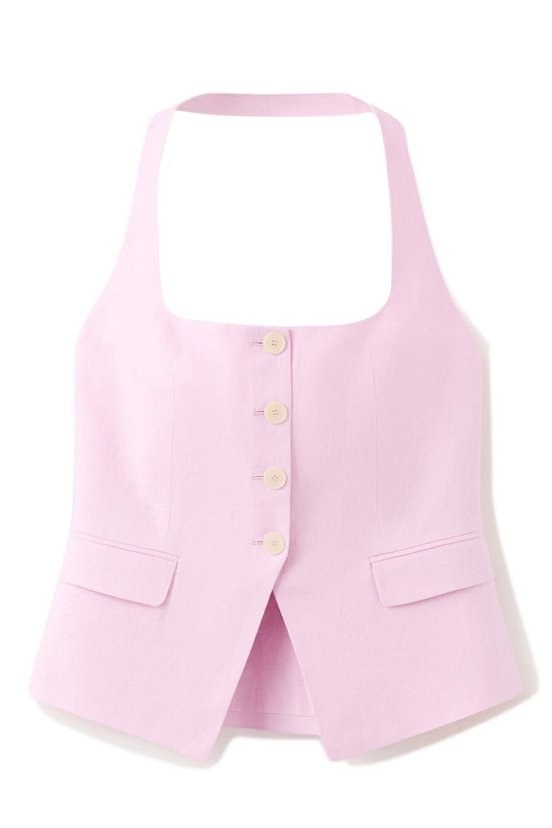 Linen Suit Waistcoat, Alternate, color, PINK