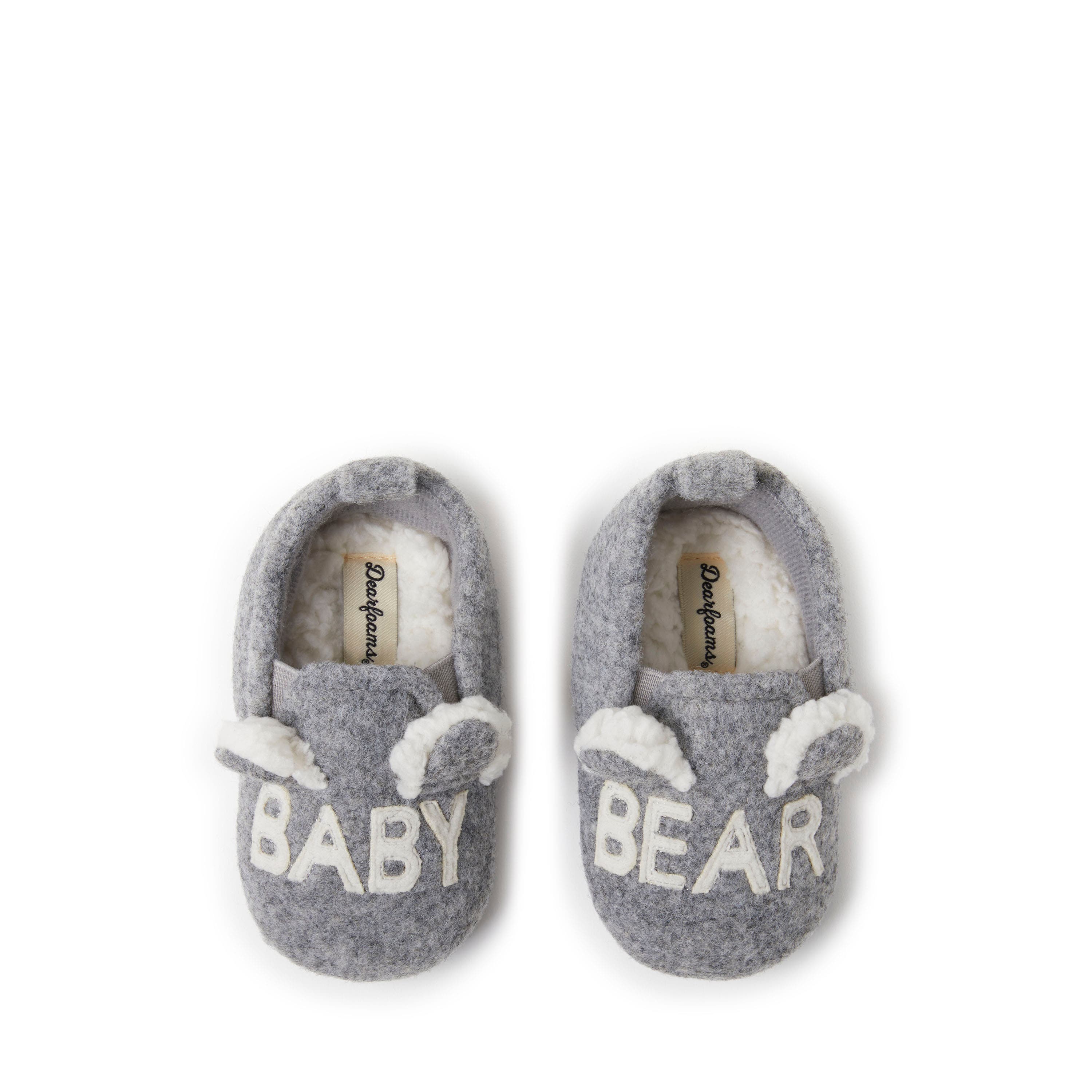 DEARFOAMS Casey Baby Bear Family Scuff Slipper, Main, color, Light Heather Grey