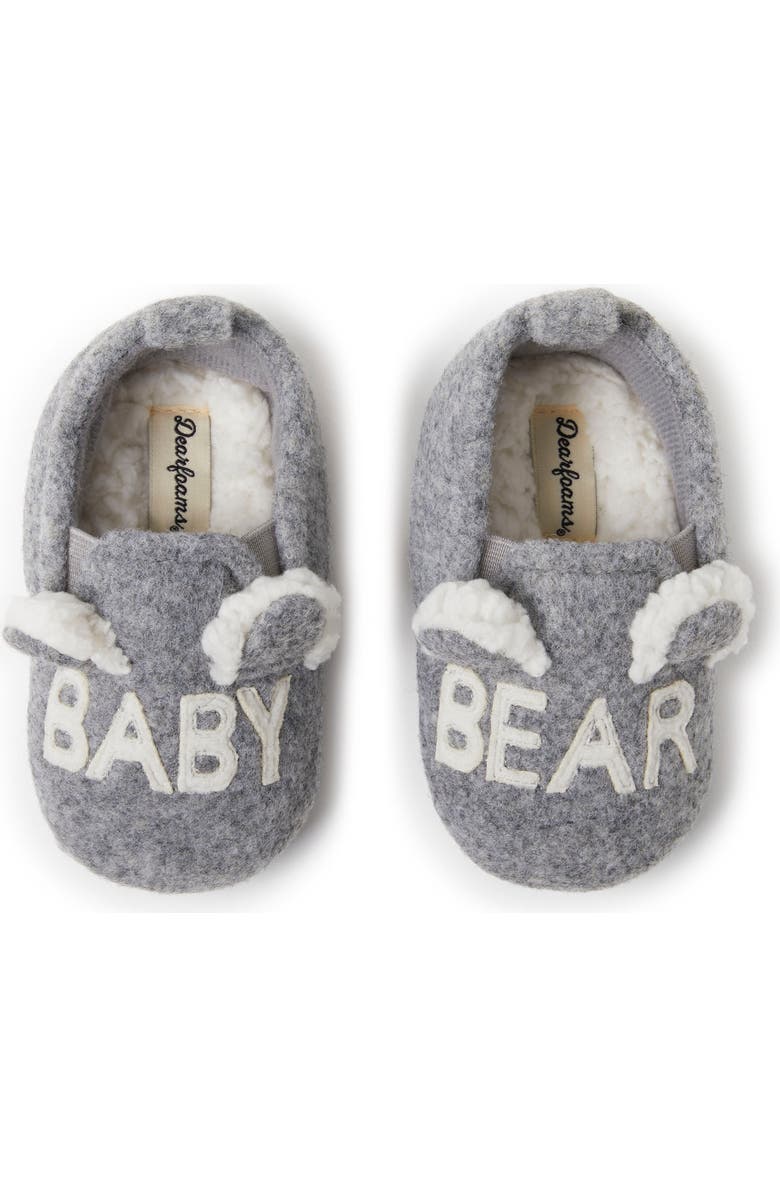 DEARFOAMS Casey Baby Bear Family Scuff Slipper, Main, color, Light Heather Grey
