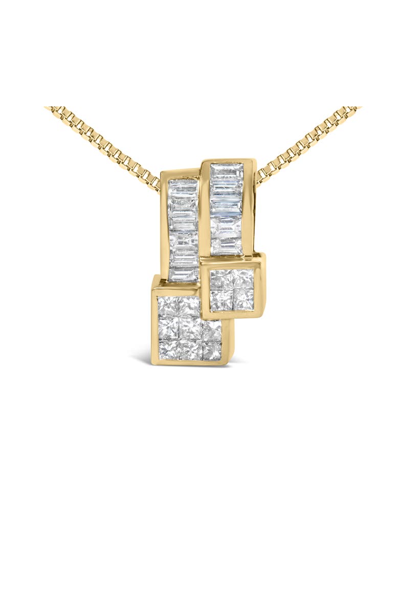 Haus of Brilliance 14K Yellow Gold 1 1/2 cttw Diamond Geometric Pendant Necklace, Alternate, color, Yellow
