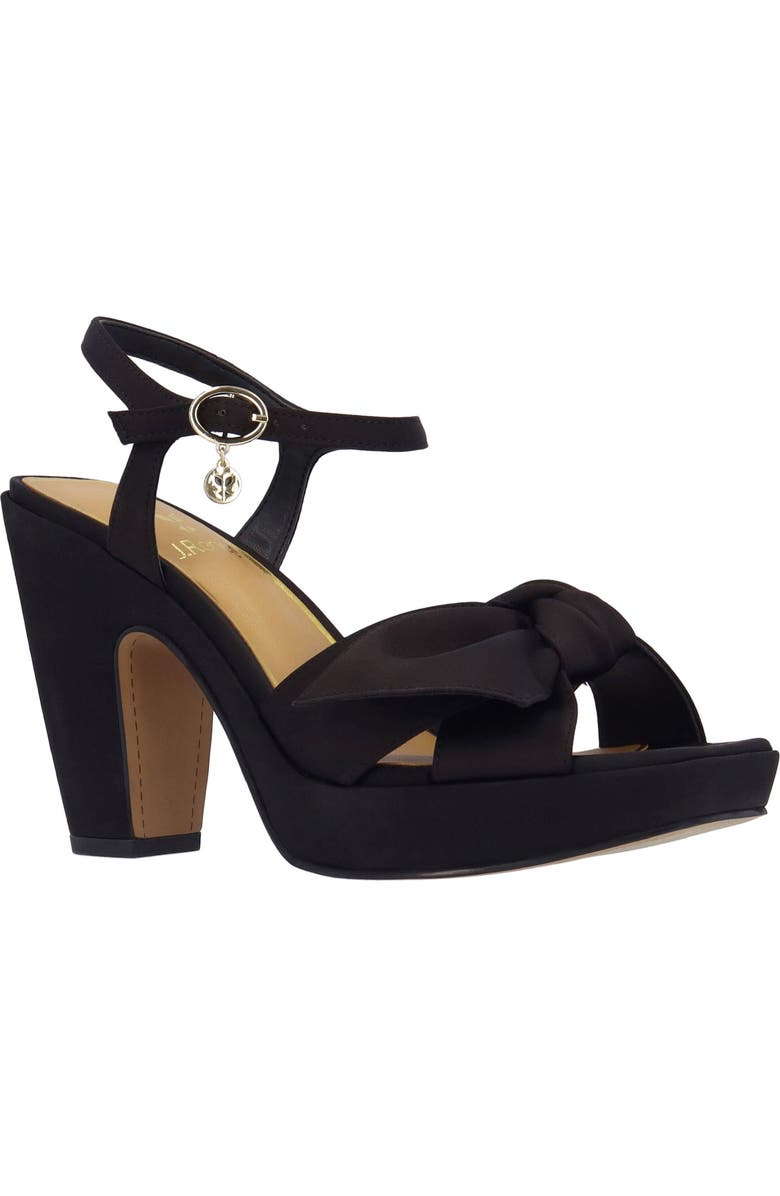 J. Reneé Burkett Ankle Strap Platform Sandal, Main, color, Black