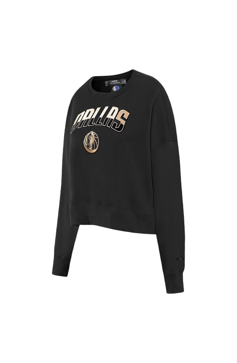 PRO STANDARD Women's Pro Standard  Black Dallas Mavericks Glam Cropped Pullover Sweatshirt, Alternate, color, 