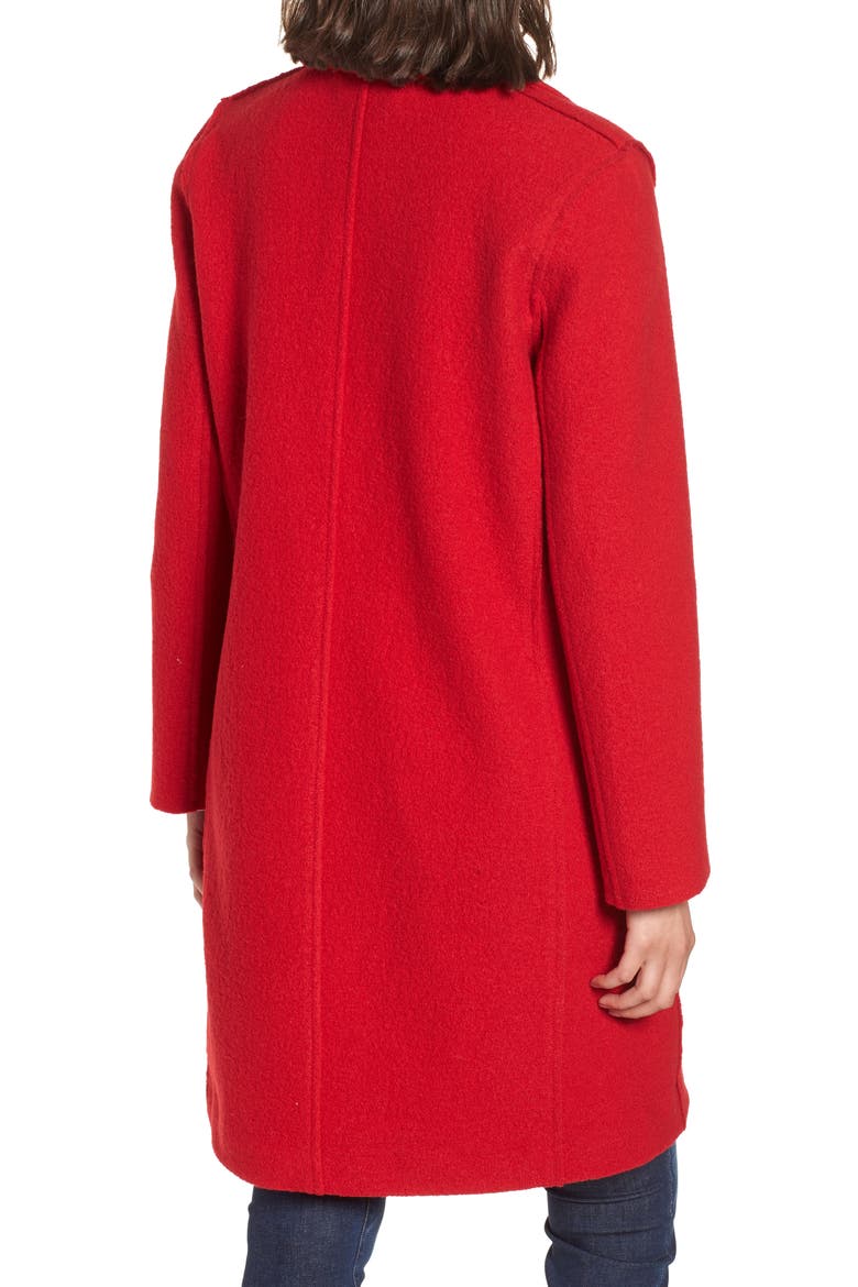 Olga Boiled Wool Topcoat, Alternate, color, BRIGHT RED