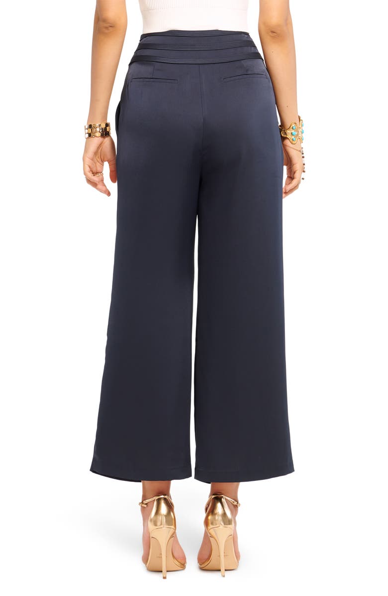 Ramy Brook Joss Crop Satin Pants, Alternate, color, Black