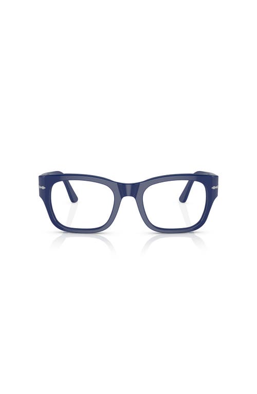 Persol 52mm Rectangle Optical Glasses In Blue