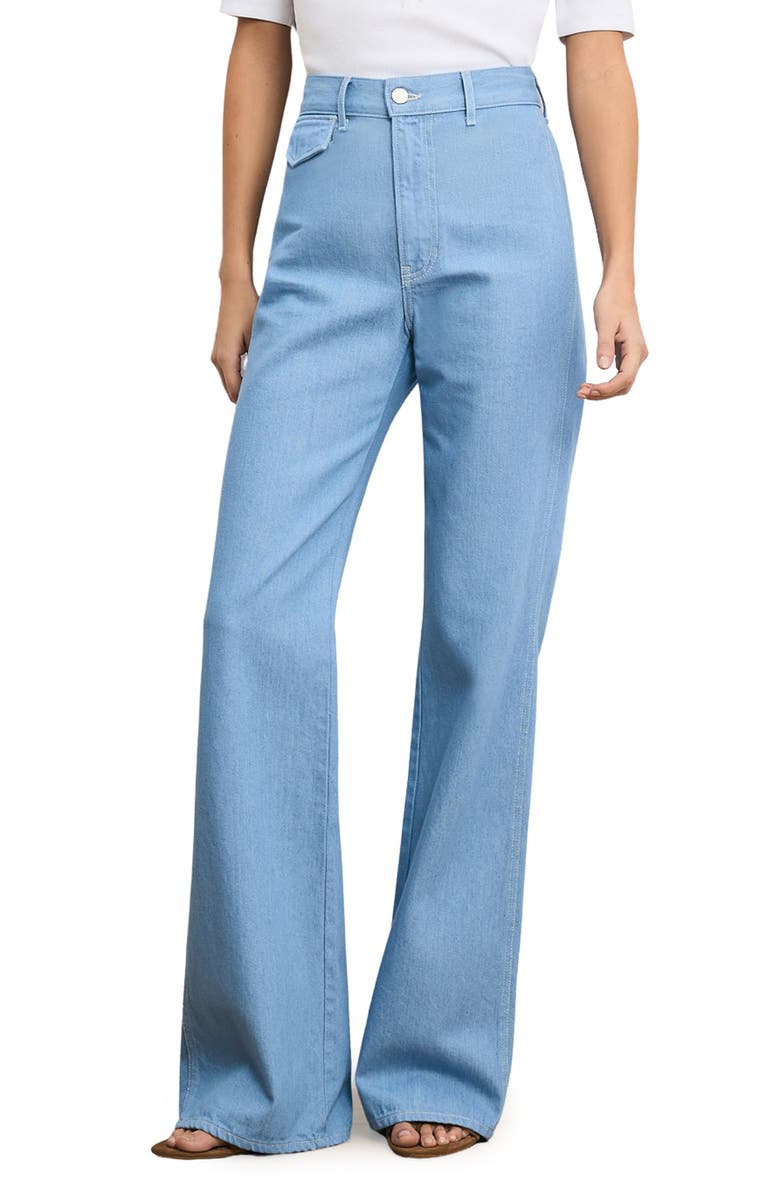 Veronica Beard Crosbie High Waist Wide Leg Trouser Jeans, Main, color, Bayside