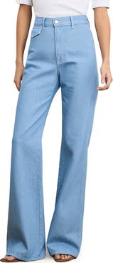 Veronica Beard Crosbie High Waist Wide Leg Trouser Jeans