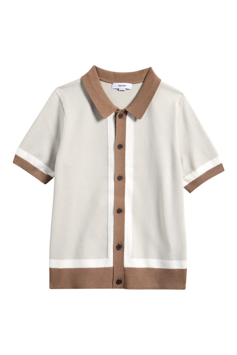 Kids' Craig Polo Top, Main, color, TAUPE/ OFF WHITE
