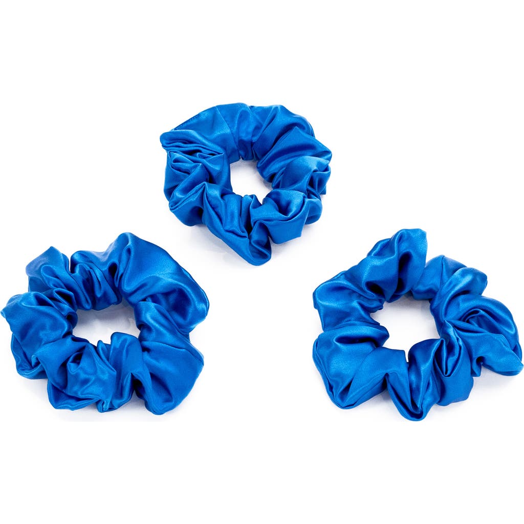 BLISSY 3-Pack Silk Scrunchies in Azure  product