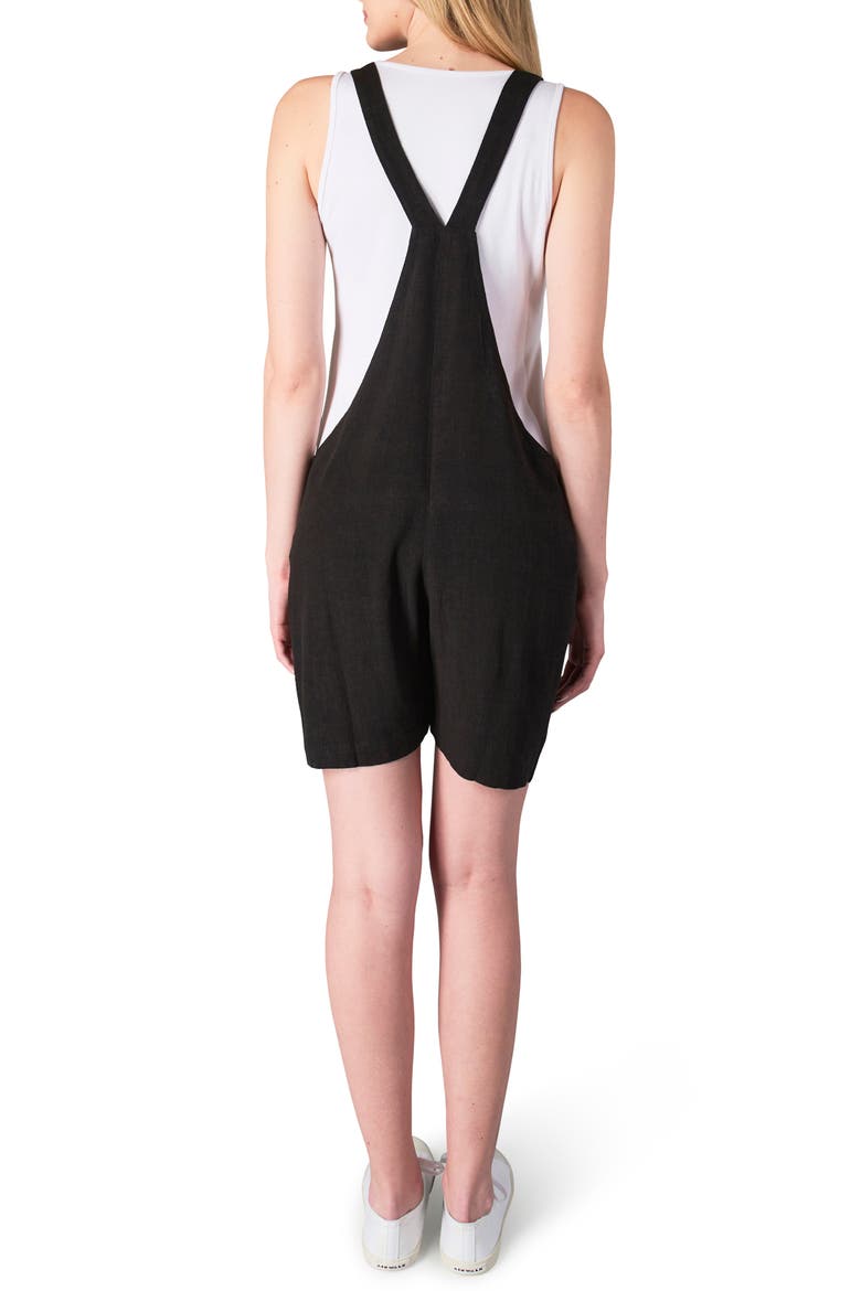Jodi Maternity Shortalls, Alternate, color, BLACK