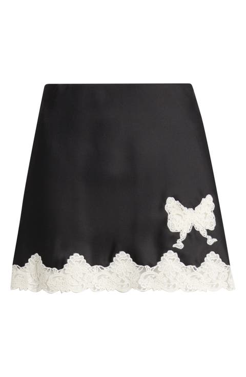 Sabrine Satin & Lace Miniskirt