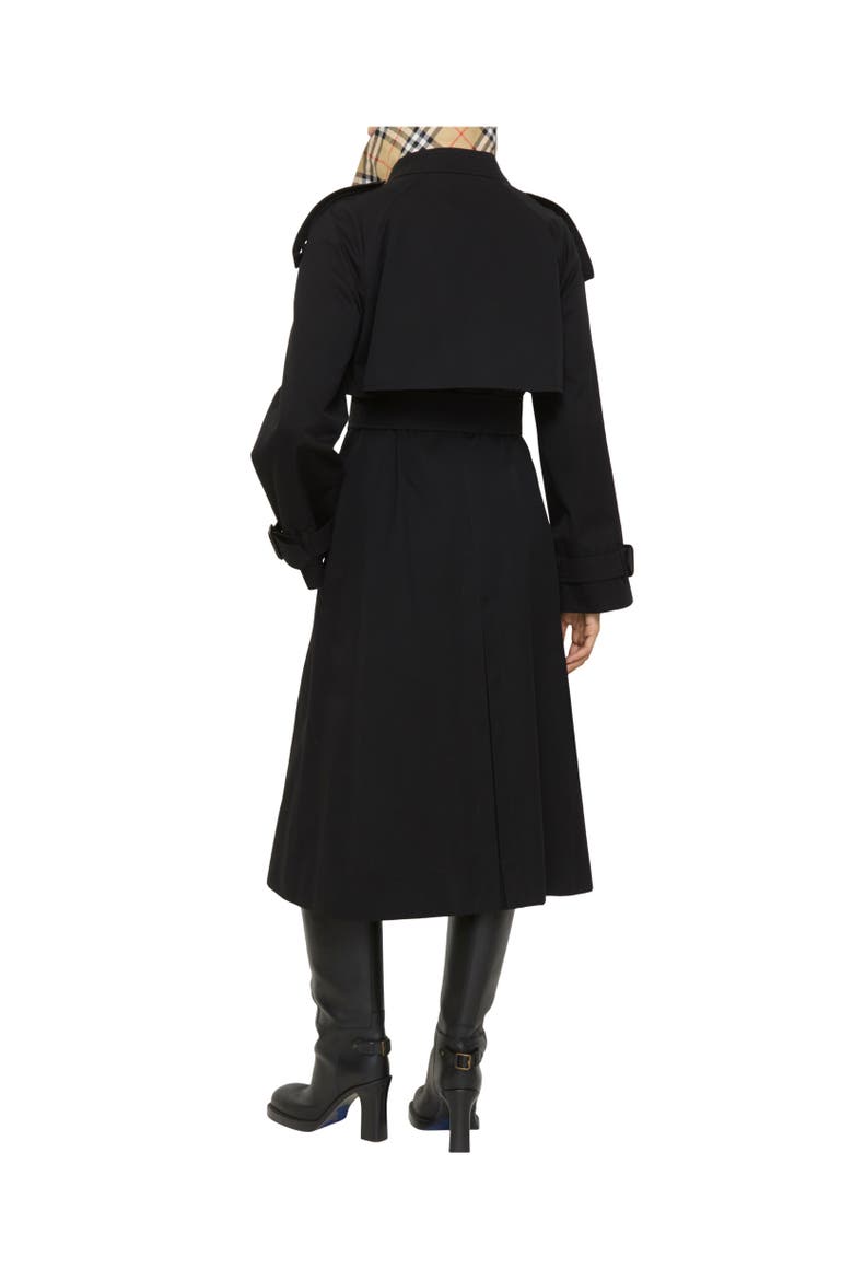Long Gabardine Fitzrovia Trench Coat, Alternate, color, Deep Black