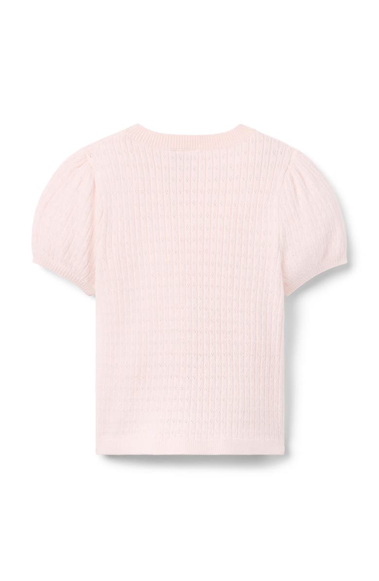 Janie and Jack Softest Pink Pointelle Puff Sleeve Top, Alternate, color, Pink