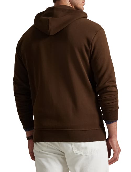 Polo Ralph Lauren Big & Tall Double-knit Full-zip Hoodie In Brown