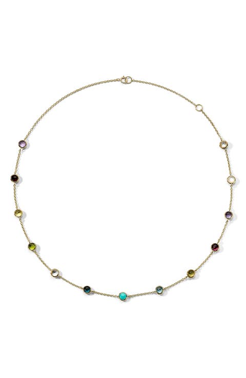 Multicolored Gemstone Station Necklace