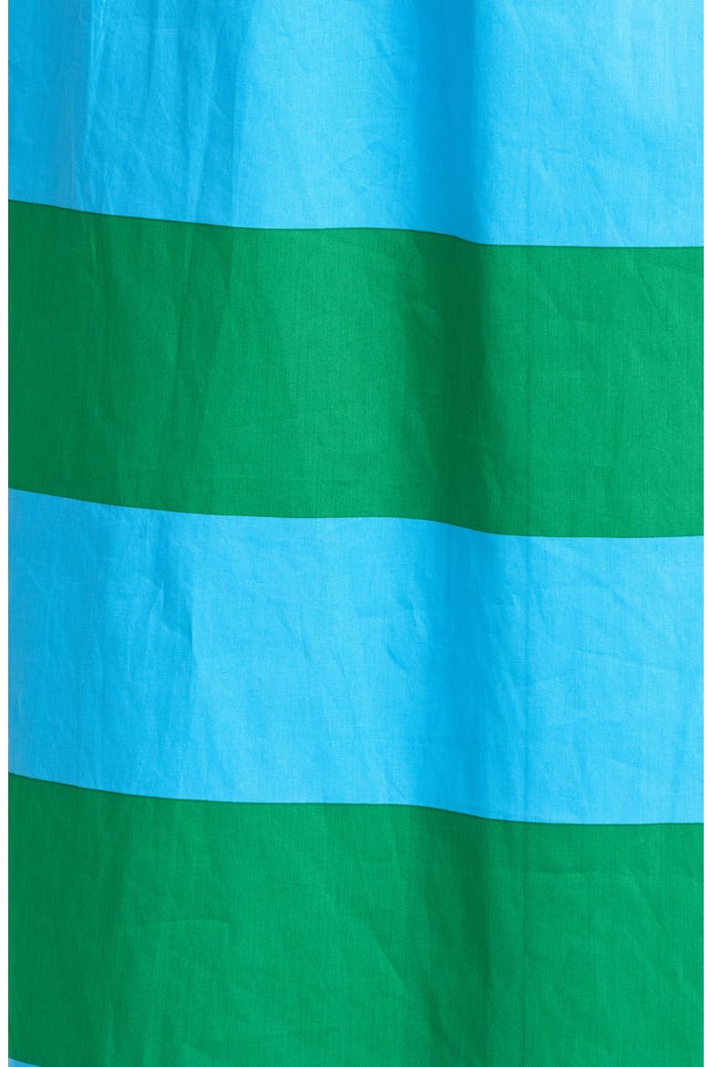 Wilderra Pleated Cotton Maxi Shirtdress, Alternate, color, BLUE-GREEN-STRIPE