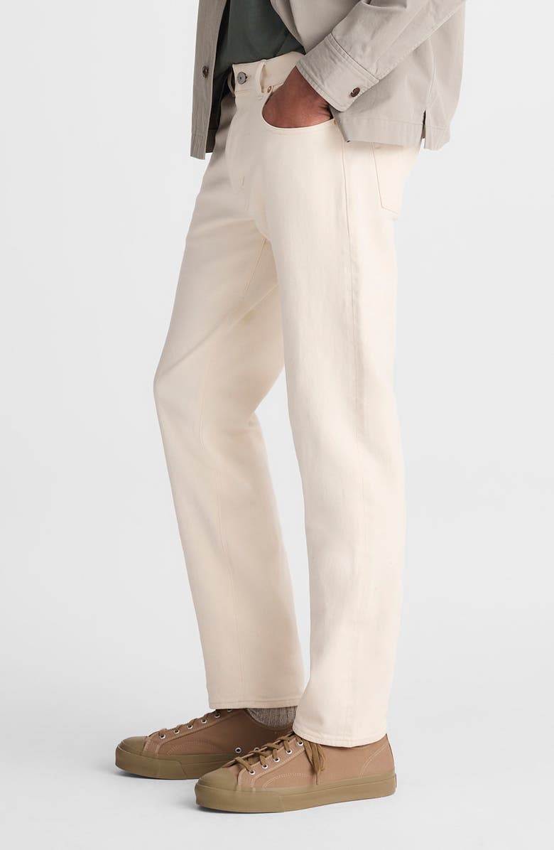 Madewell Relaxed Comfort Selvedge Taper Jeans, Alternate, color, Ecru