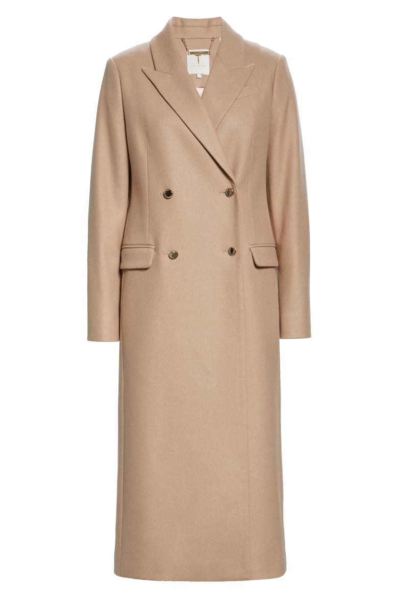 Yecara Double Breasted Wool Blend Coat, Alternate, color, CAMEL
