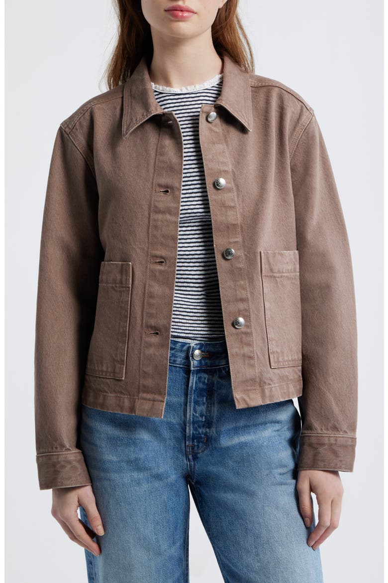 Denim Chore Jacket, Main, color, LIGHT UMBER