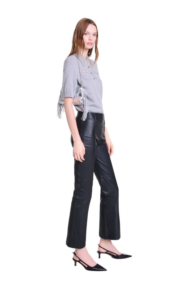 maje Leather trousers, Alternate, color, 