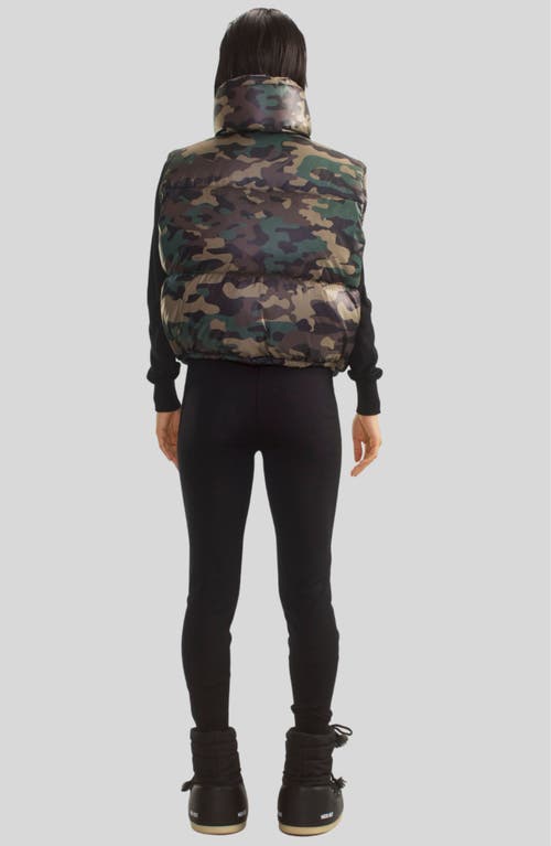 Shop Cynthia Rowley Undercover Puffer Vest In Green Camo