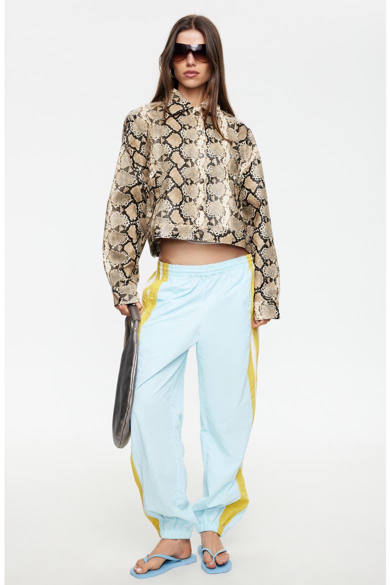 Angel Faux Snakeskin Jacket, Alternate, color, CAMEL