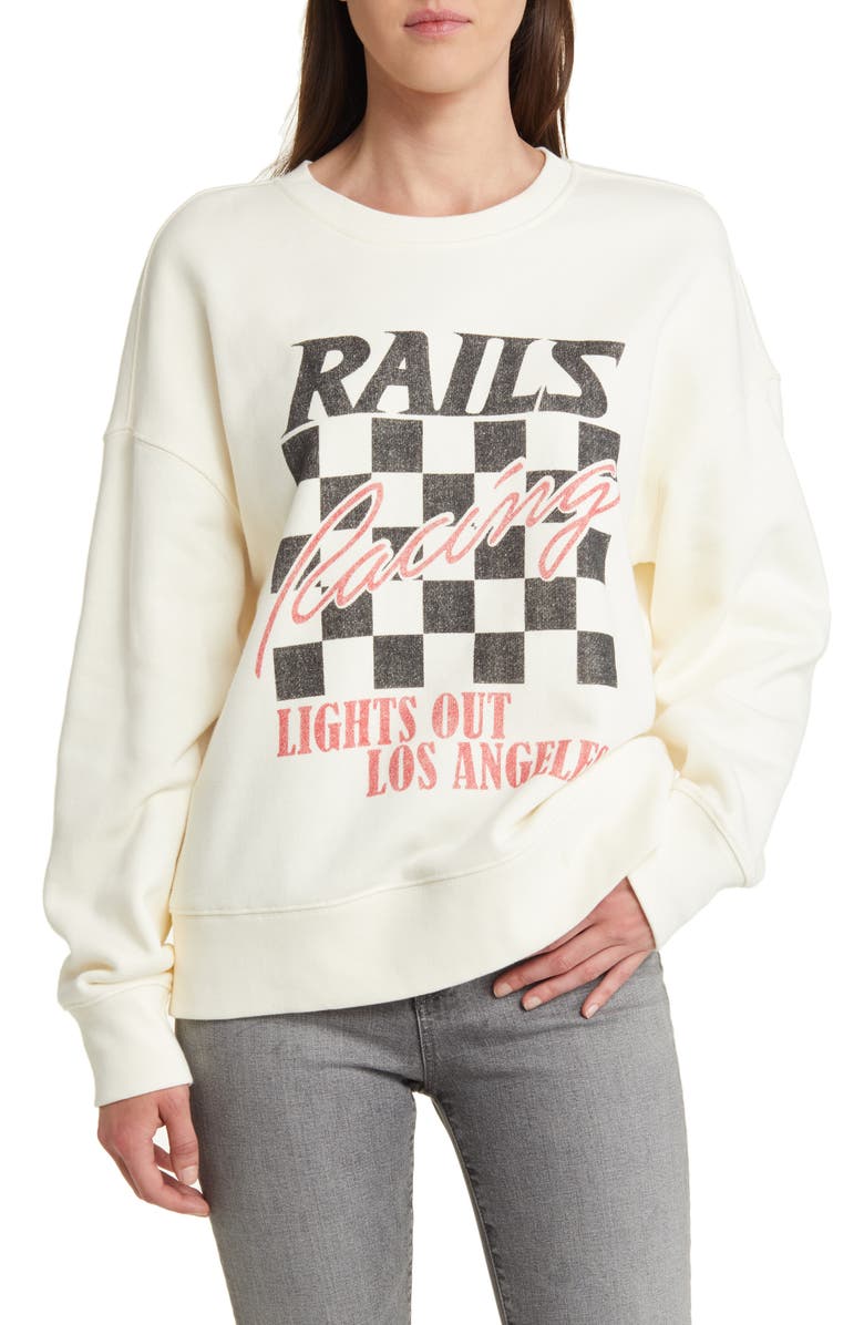 Rails Racing Relaxed Crewneck Sweatshirt, Main, color,