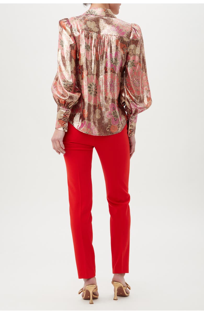 Trina Turk Sagittarius Floral Metallic Top, Alternate, color, Ruqa Red Multi