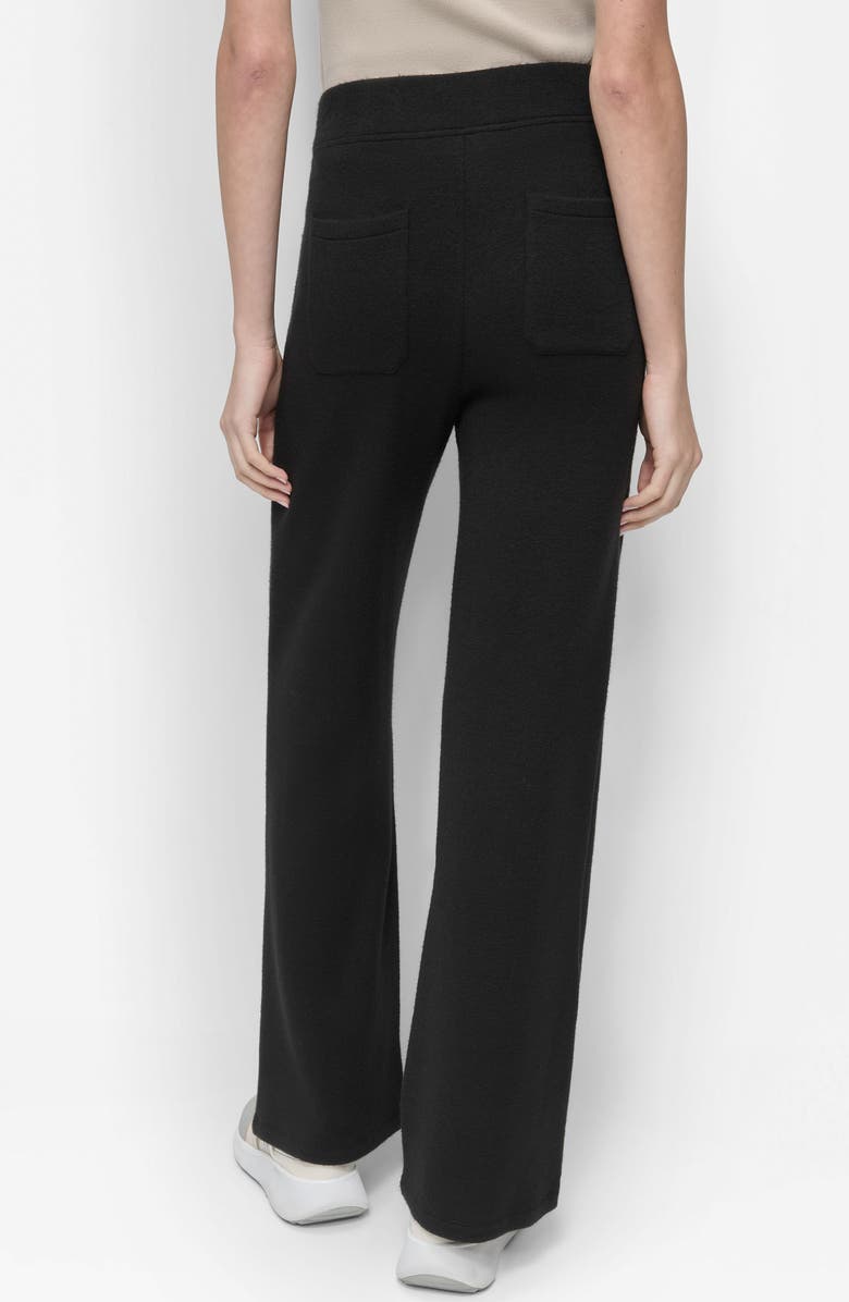 DKNY Mere Hacci Wide Leg Pants, Alternate, color, Black