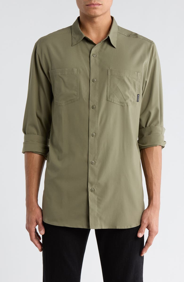 Columbia Eagle Lake Omni-Wick Button-Down Shirt, Main, color, Stone Green