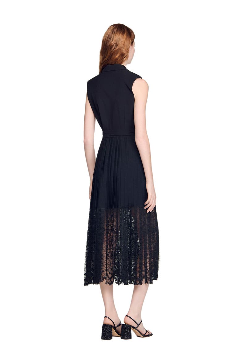 Lace collar maxi dress, Alternate, color, Black