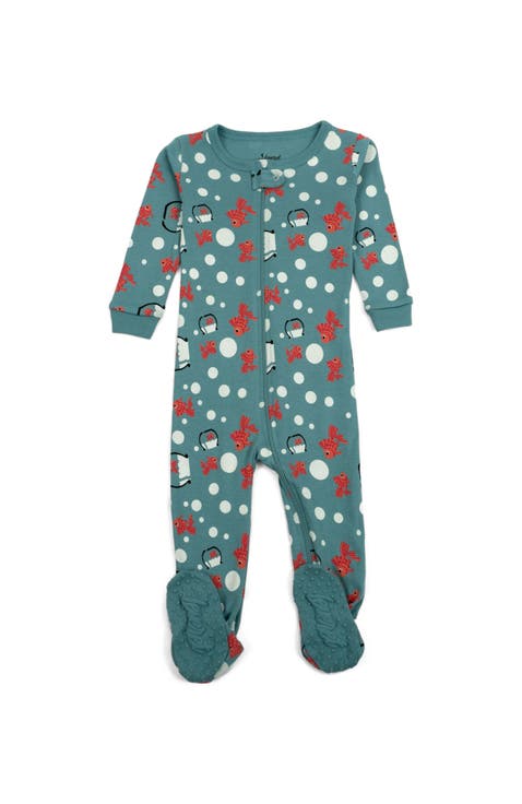 Footed Cotton Matching Family Pajamas, Nature & Water Prints (Baby)