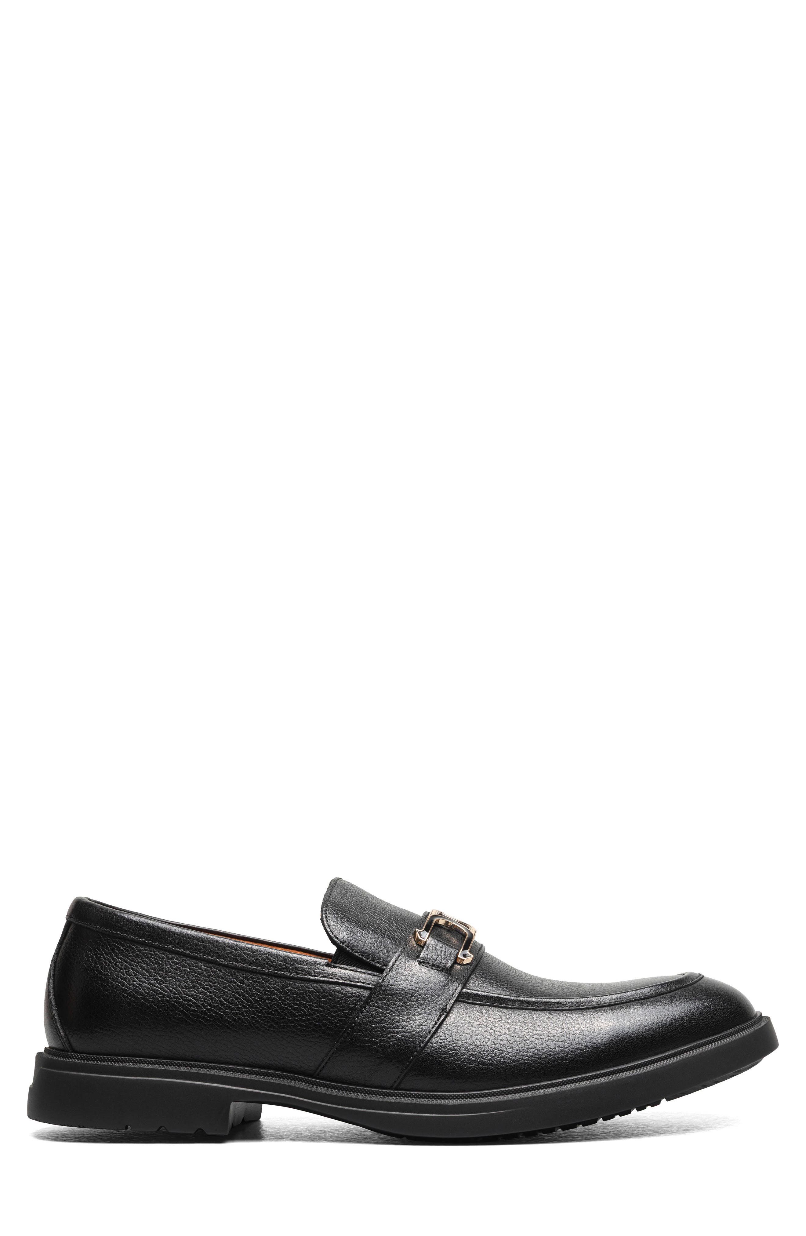 Stacy Adams Todridge Apron Toe Bit Loafer, Alternate, color, Black Tumble