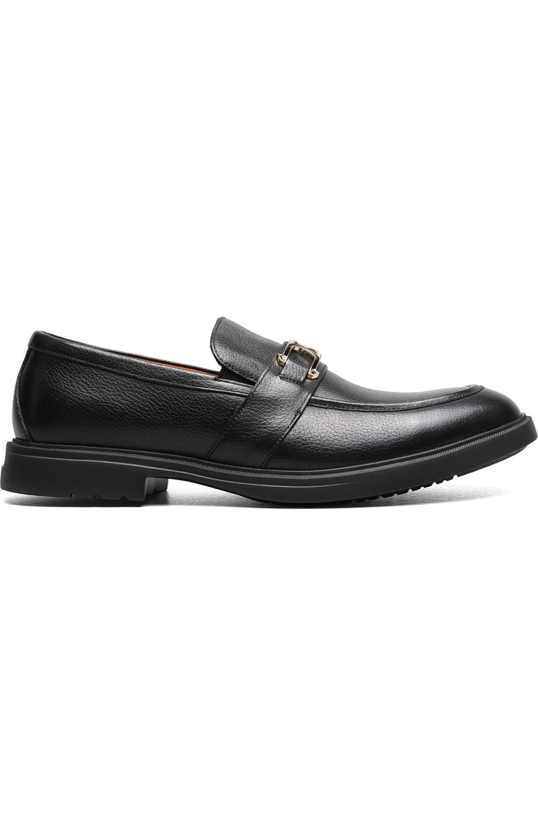 Stacy Adams Todridge Apron Toe Bit Loafer, Alternate, color, Black Tumble