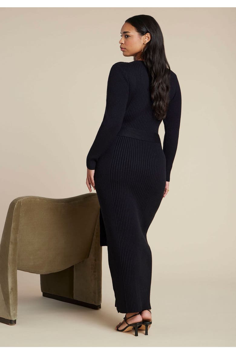Multi Rib Maxi Sweater Dress, Alternate, color, BLACK ONYX