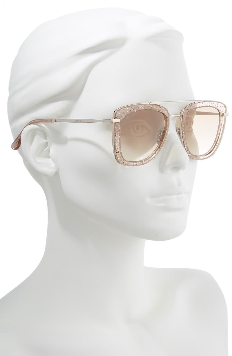 Jimmy Choo Glossy 53mm Square Sunglasses, Alternate, color,