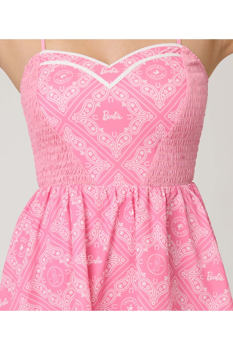 1940s Smocked Skirted Romper, Alternate, color, Pink Bandana Heart
